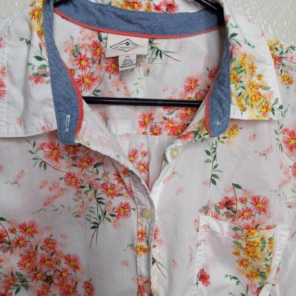 St. John's Bay Women's 100% Cotton White Button-Down Shirt Size XL - Picture 3 of 11